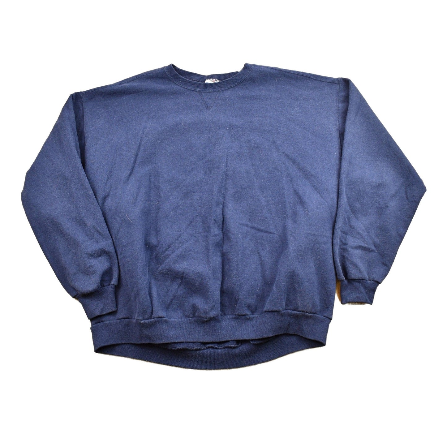 Vintage 1990s Navy Blue Jerzees Blank Crewneck Sweatshirt Men's 2XL from propervintagecanada