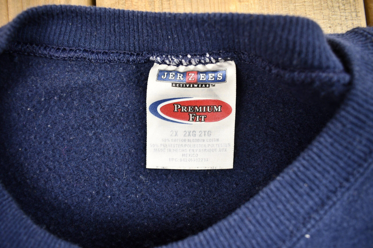 Vintage 1990s Navy Blue Jerzees Blank Crewneck Sweatshirt Men's 2XL from propervintagecanada