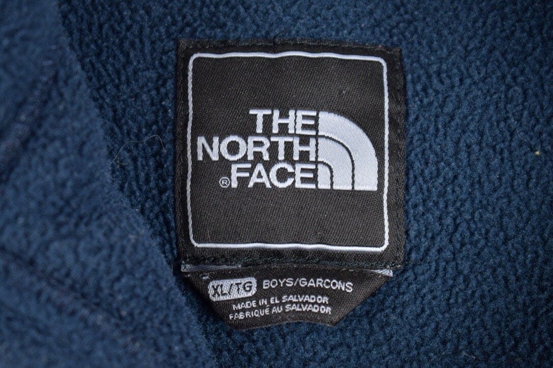 Vintage 1990s Navy Blue North Face Denali Fleece Boys Sweater Men's Medium from propervintagecanada