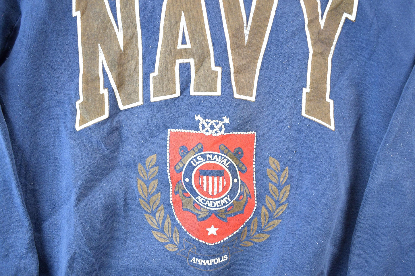 Vintage 1990s Navy Crewneck Sweater Mens Small from propervintagecanada