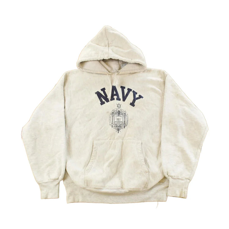 Vintage 1990s Navy Military Pro Weave Hoodie Sweatshirt Mens XL from propervintagecanada