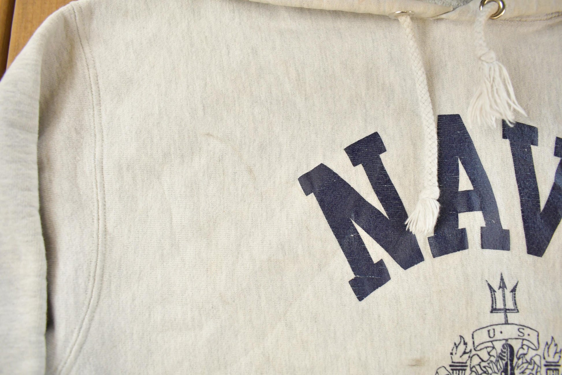 Vintage 1990s Navy Military Pro Weave Hoodie Sweatshirt Mens XL from propervintagecanada