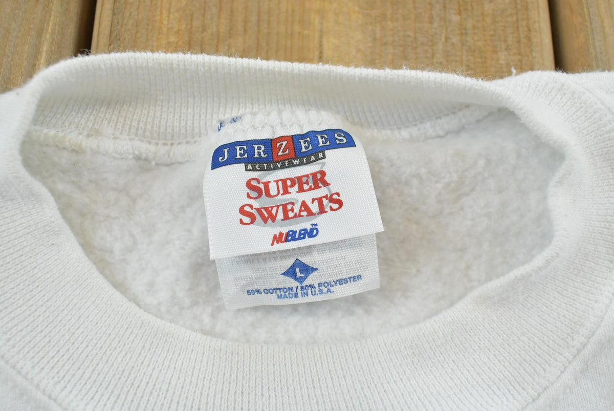 Vintage 1990s NCA Cheerleader Chenille Patch Embroidered Crewneck Sweatshirt Men's L / Made In USA / 90s Streetwear from propervintagecanada