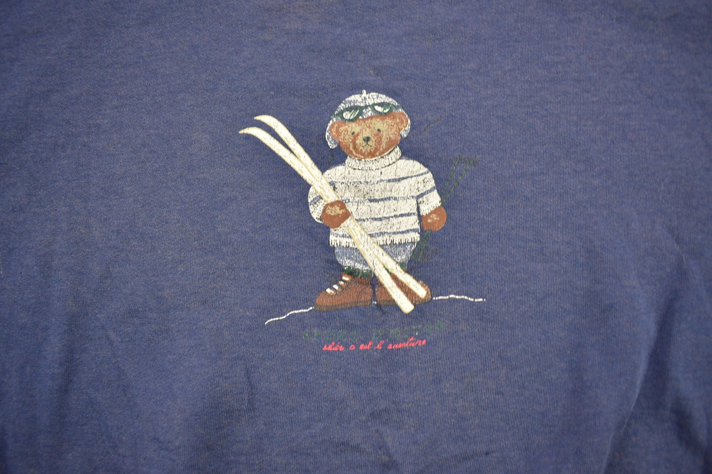 Vintage 1990s Needle & Threads Ski Teddy Bear Sweater from propervintagecanada