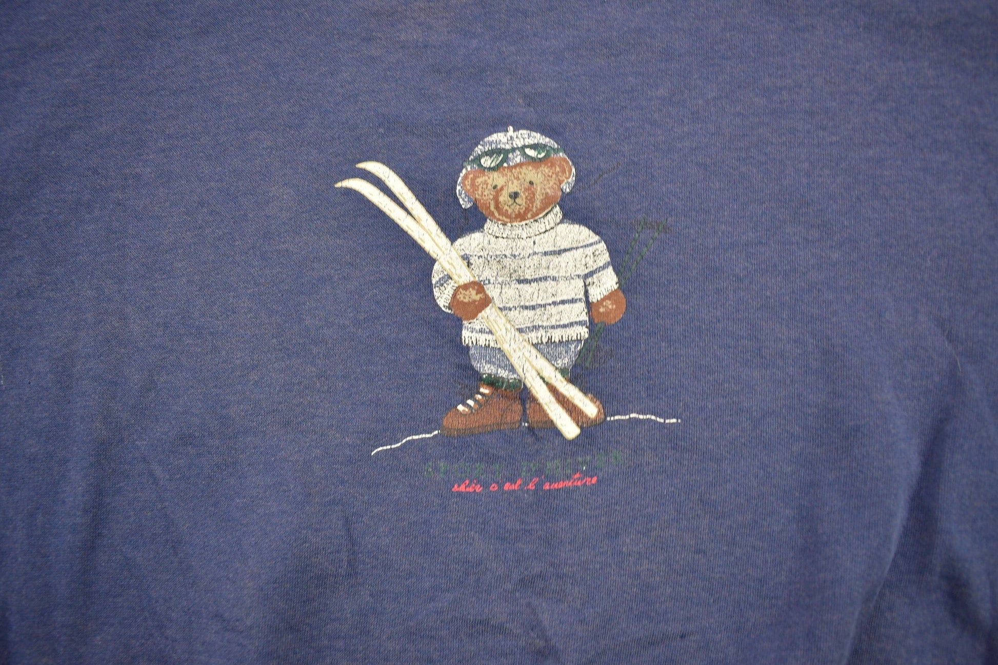 Vintage 1990s Needle & Threads Ski Teddy Bear Sweater from propervintagecanada