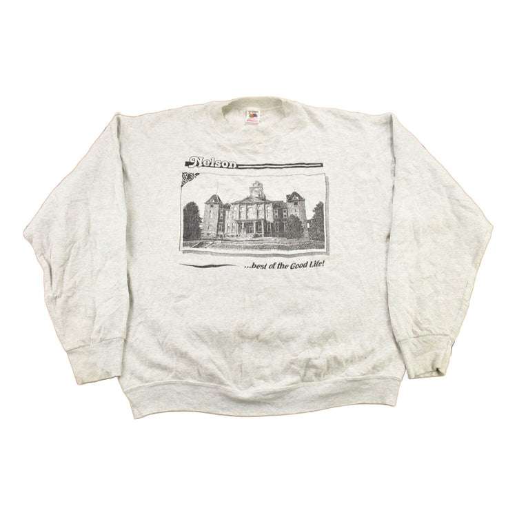 Vintage 1990s Nelson "Best Of The Good Life" Graphic Crewneck Sweatshirt Men's Large from propervintagecanada