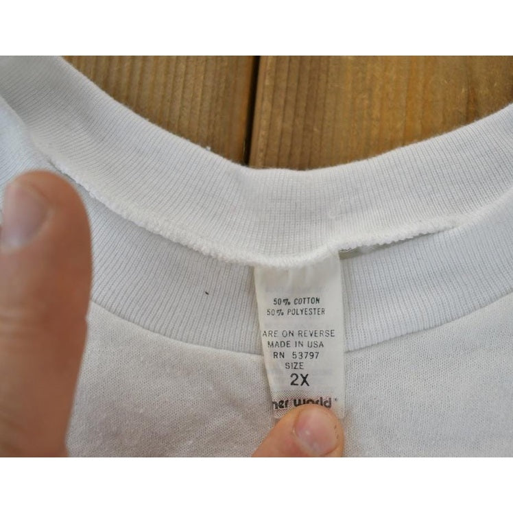 Vintage 1990s Neon Teddy Night Music Souvenir Single Stitch Graphic Print T-Shirt Men's 2XL from propervintagecanada