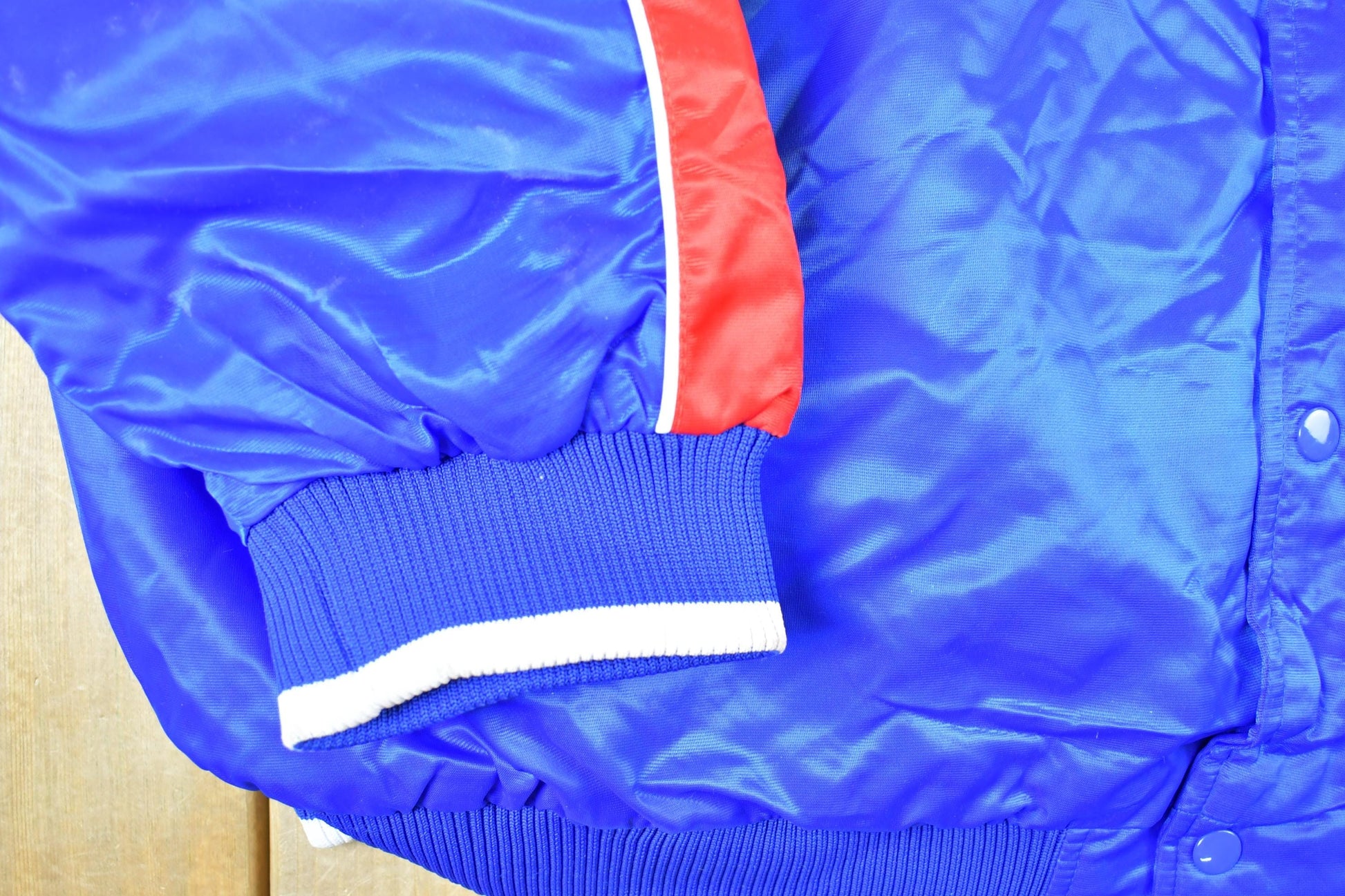 Vintage 1990s New Jersey Nets Hardwood Classics Satin Button Down Puffer Bomber NBA Basketball Jacket Men's 3XL from propervintagecanada