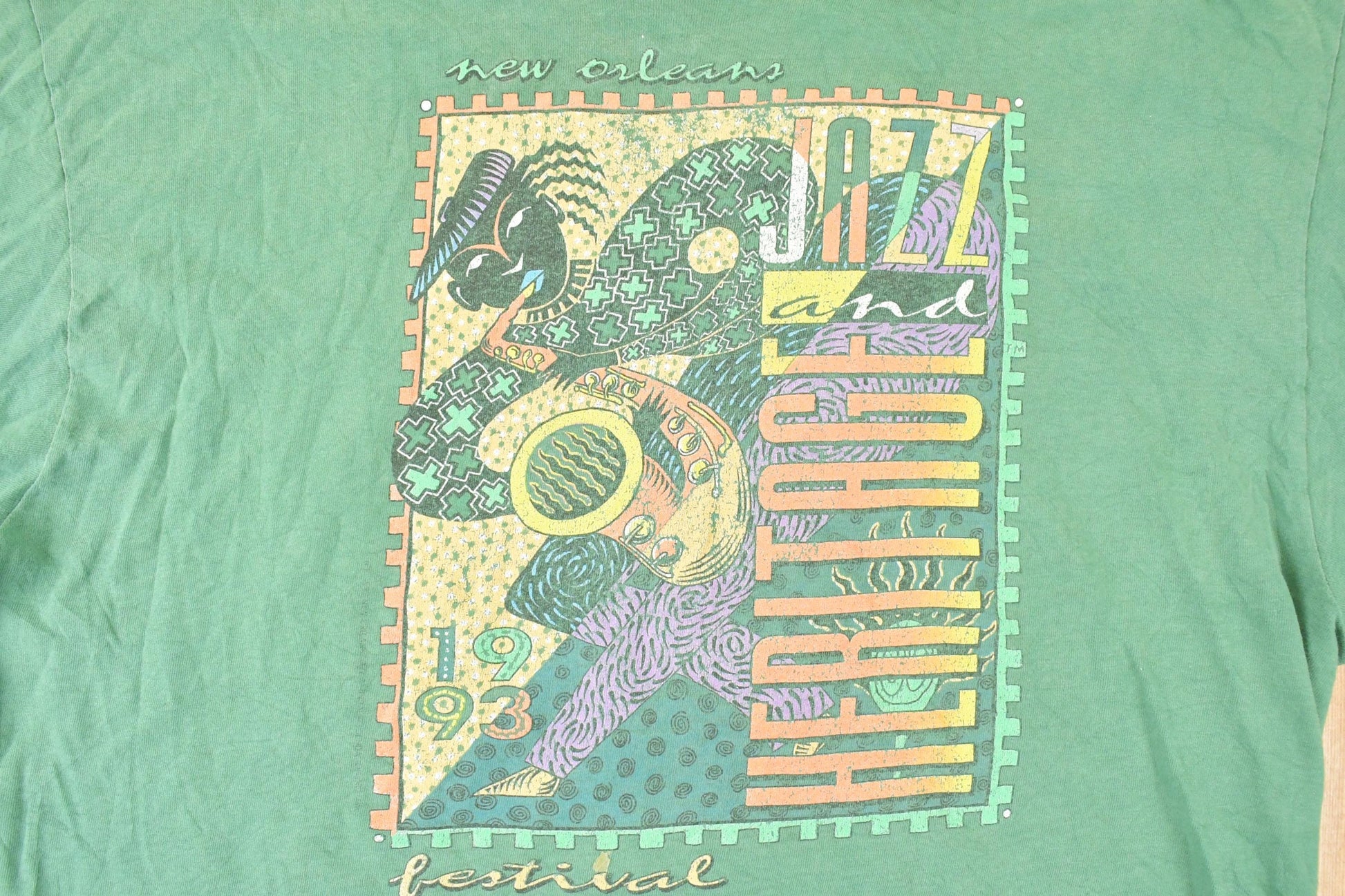 Vintage 1990s New Orleans Jazz And Heritage Festival Souvenir Travel T-Shirt Men's L from propervintagecanada