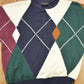 Vintage 1990s New River Argyle Knitted Crewneck Sweater Men's XL from propervintagecanada