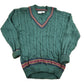 Vintage 1990s New River Knitted V-Neck Colligate Sweater Men's Medium from propervintagecanada