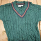 Vintage 1990s New River Knitted V-Neck Colligate Sweater Men's Medium from propervintagecanada