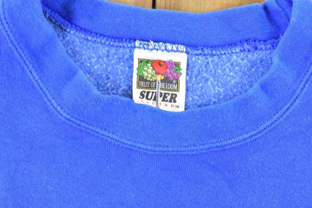 Vintage 1990s New York City Mets Blue Distressed Souvenir Heavyweight Crewneck Sweatshirt Men's Large from propervintagecanada