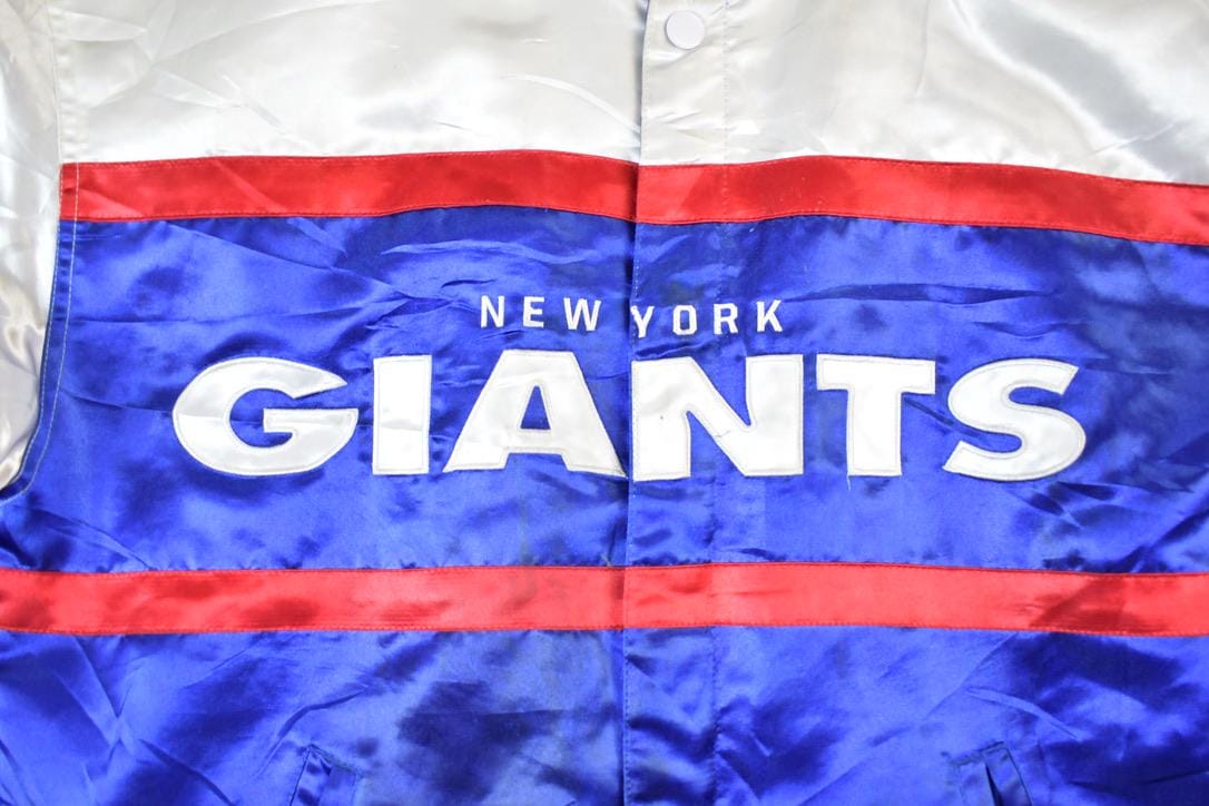 Vintage 1990s New York Giants NFL Football Button up AOP Satin acket from propervintagecanada