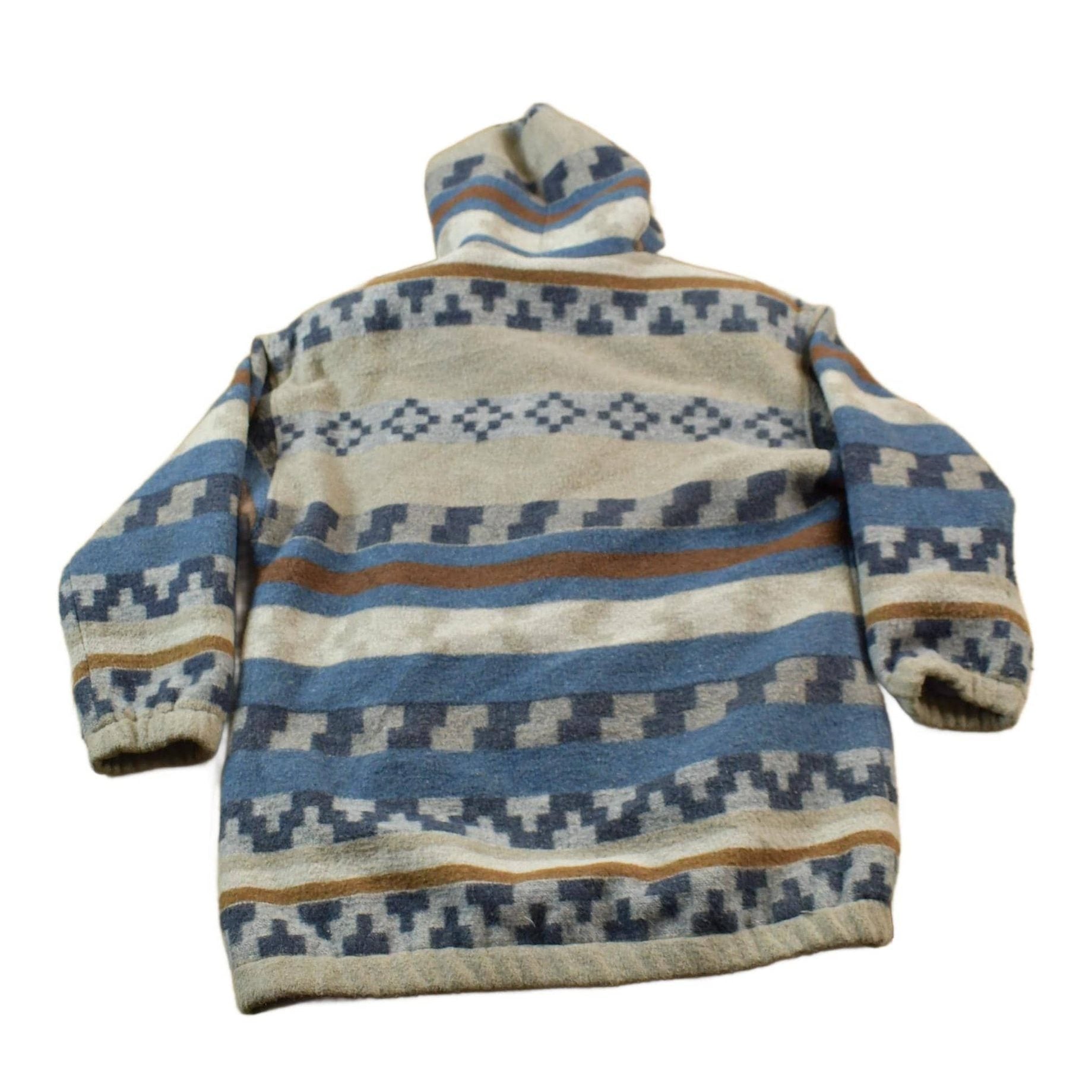 Vintage 1990s New York Girl Hooded Field Jacket Abstract Wool Men's Large from propervintagecanada