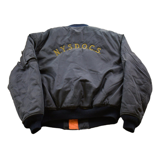 Vintage 1990s New York State Department Of Corrections Puffer Bomber Jacket Men's Large from propervintagecanada