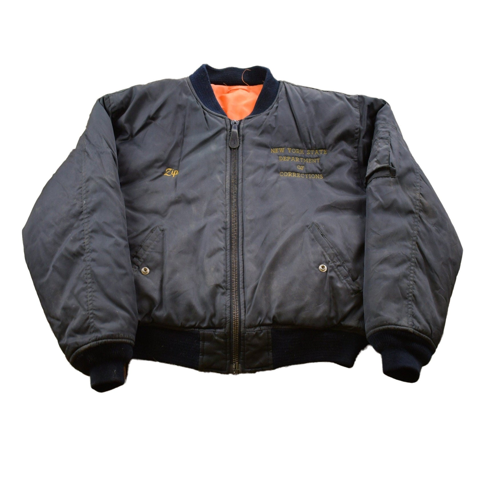 Vintage 1990s New York State Department Of Corrections Puffer Bomber Jacket Men's Large from propervintagecanada