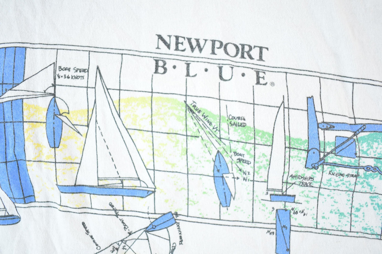 Vintage 1990s Newport Blue Sailboat Tank Top Mens L from propervintagecanada