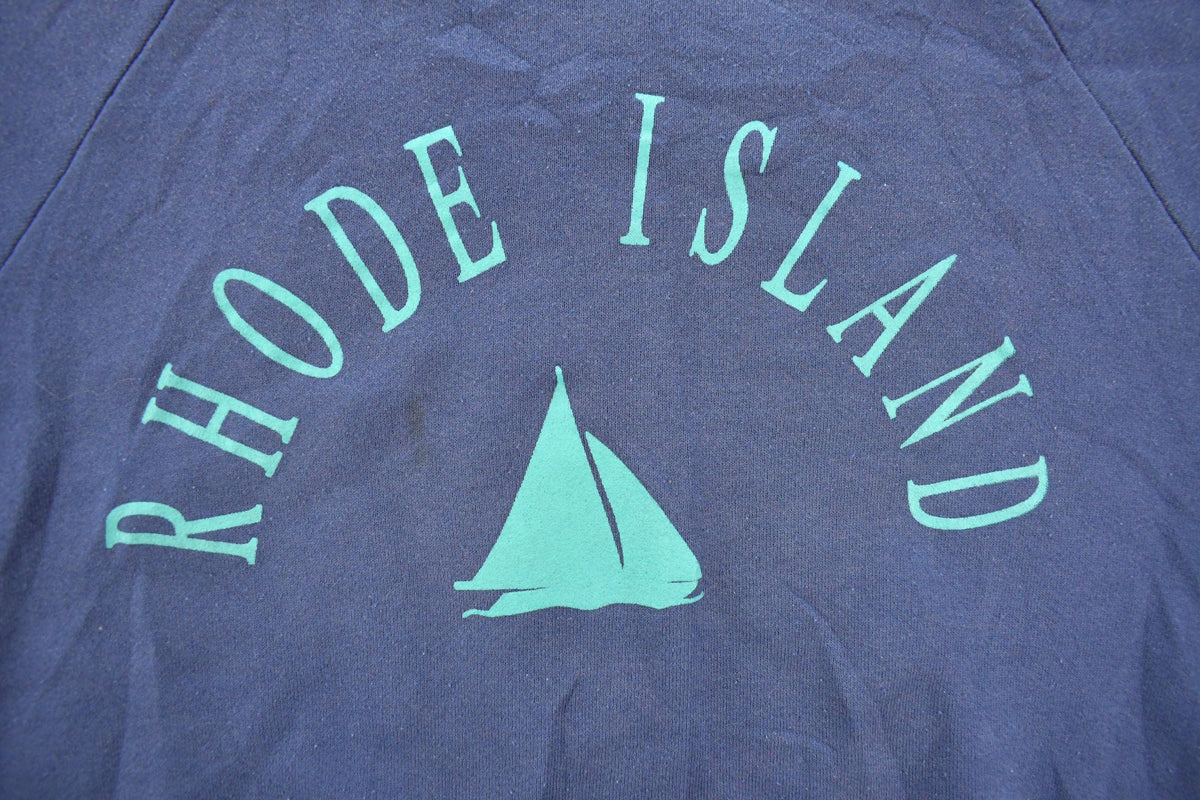 Vintage 1990s Newport Rhode Island Sailboat Travel Graphic Crewneck Sweatshirt Men's M / Made In USA / Nautical / Sailing / Tourism Souvenir from propervintagecanada
