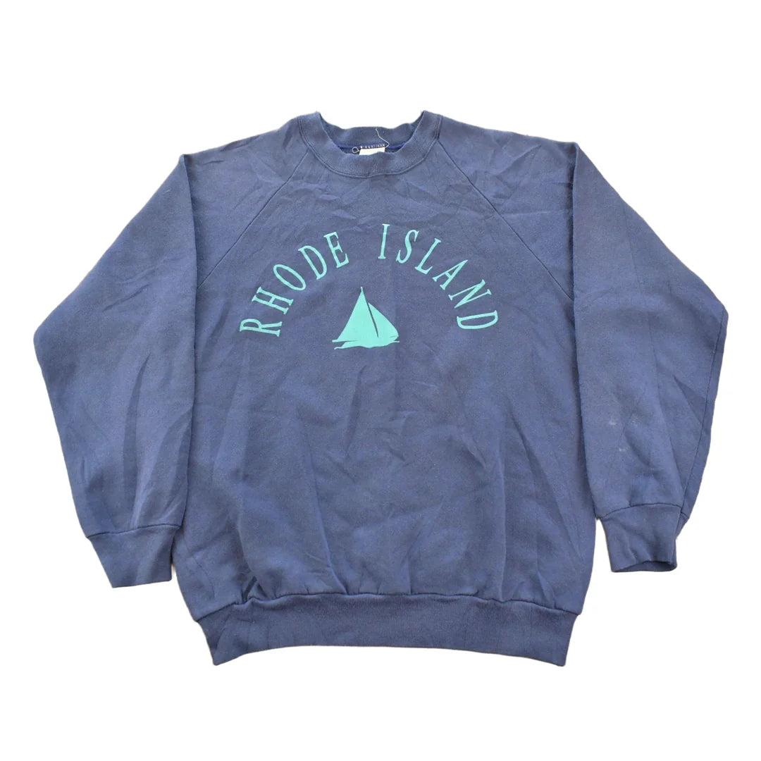 Vintage 1990s Newport Rhode Island Sailboat Travel Graphic Crewneck Sweatshirt Men's M / Made In USA / Nautical / Sailing / Tourism Souvenir from propervintagecanada