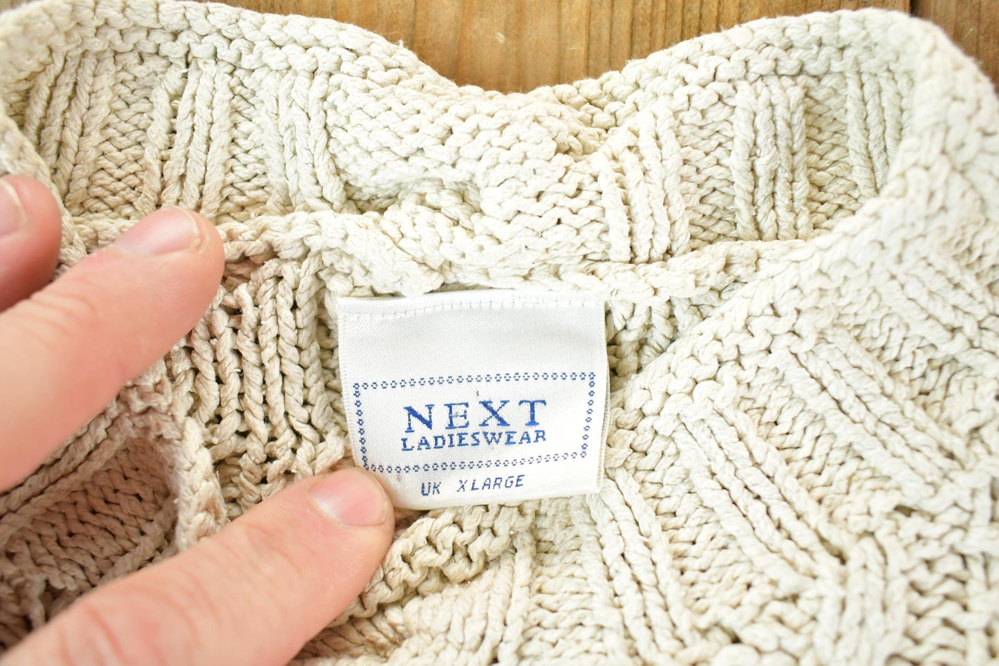 Vintage 1990s Next Ladieswear Cable Knit Heavy Knit Pattern Crewneck Sweater Womens Large from propervintagecanada