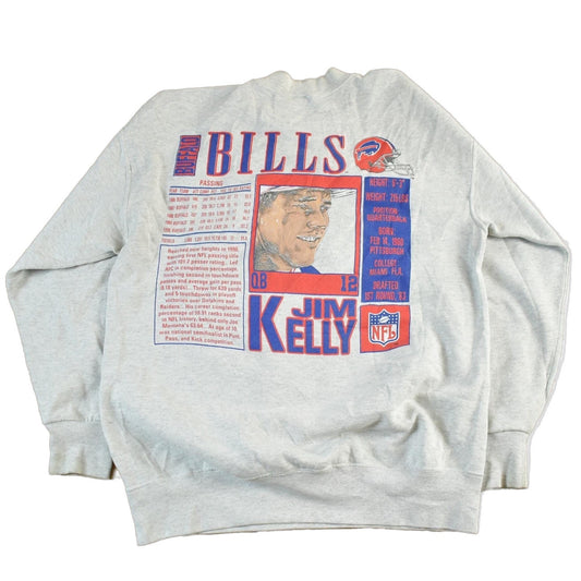 Vintage 1990s NFL Buffalo Bills Jim Kelly Crewneck Sweatshirt Men's Large from propervintagecanada