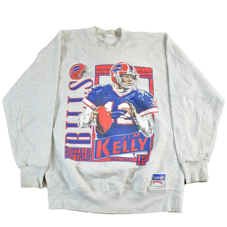 Vintage 1990s NFL Buffalo Bills Jim Kelly Crewneck Sweatshirt Men's Large from propervintagecanada