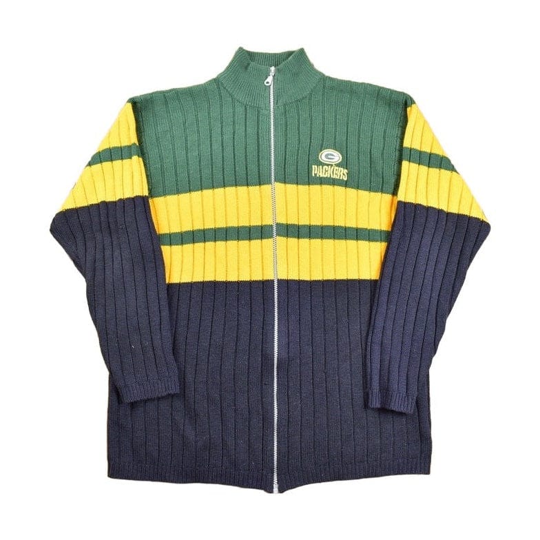 Vintage 1990s NFL Green Bay Packers Knit Zip Up Sweater Men's Medium from propervintagecanada