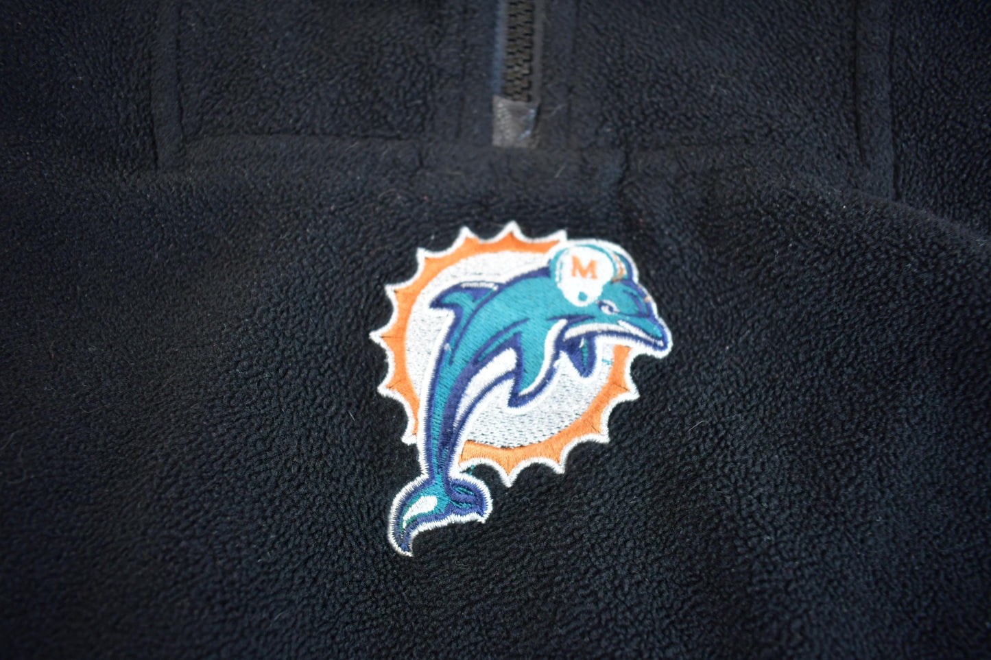 Vintage 1990s NFL Miami Dolphins Fleece Embroidered Zip Sweater Men's Large from propervintagecanada