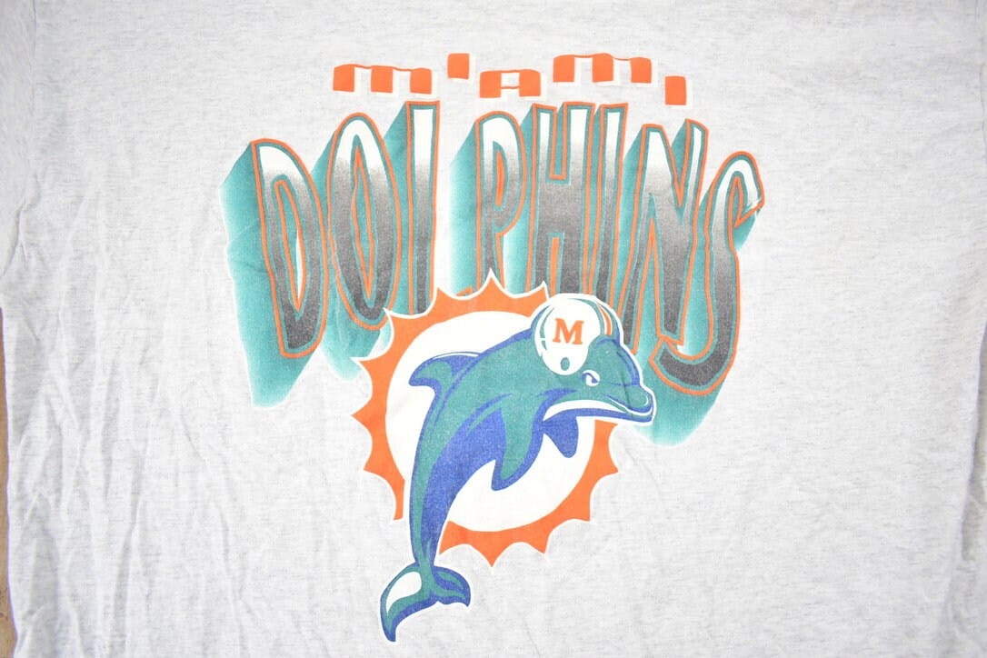 Vintage 1990s NFL Miami Dolphins T-Shirt Men's 2XL from propervintagecanada