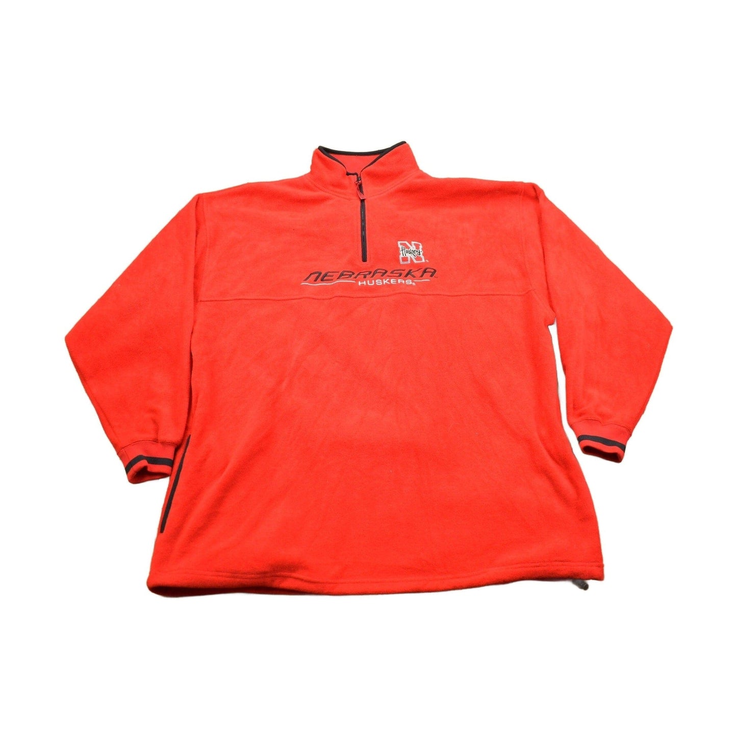 Vintage 1990s NFL Nebraska Huskers Fleece Quarter Zip Up Sweatshirt Men's 2XL from propervintagecanada