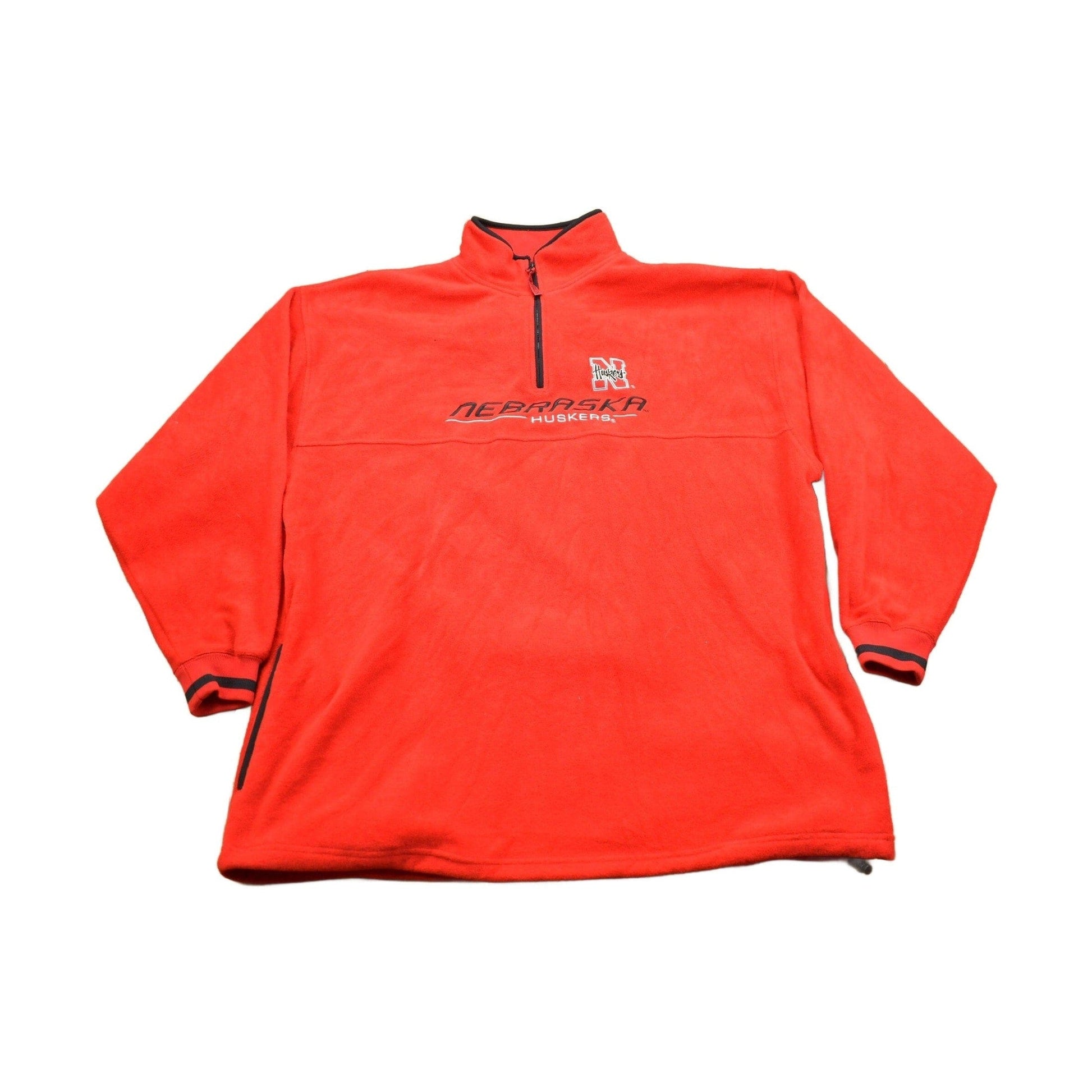 Vintage 1990s NFL Nebraska Huskers Fleece Quarter Zip Up Sweatshirt Men's 2XL from propervintagecanada