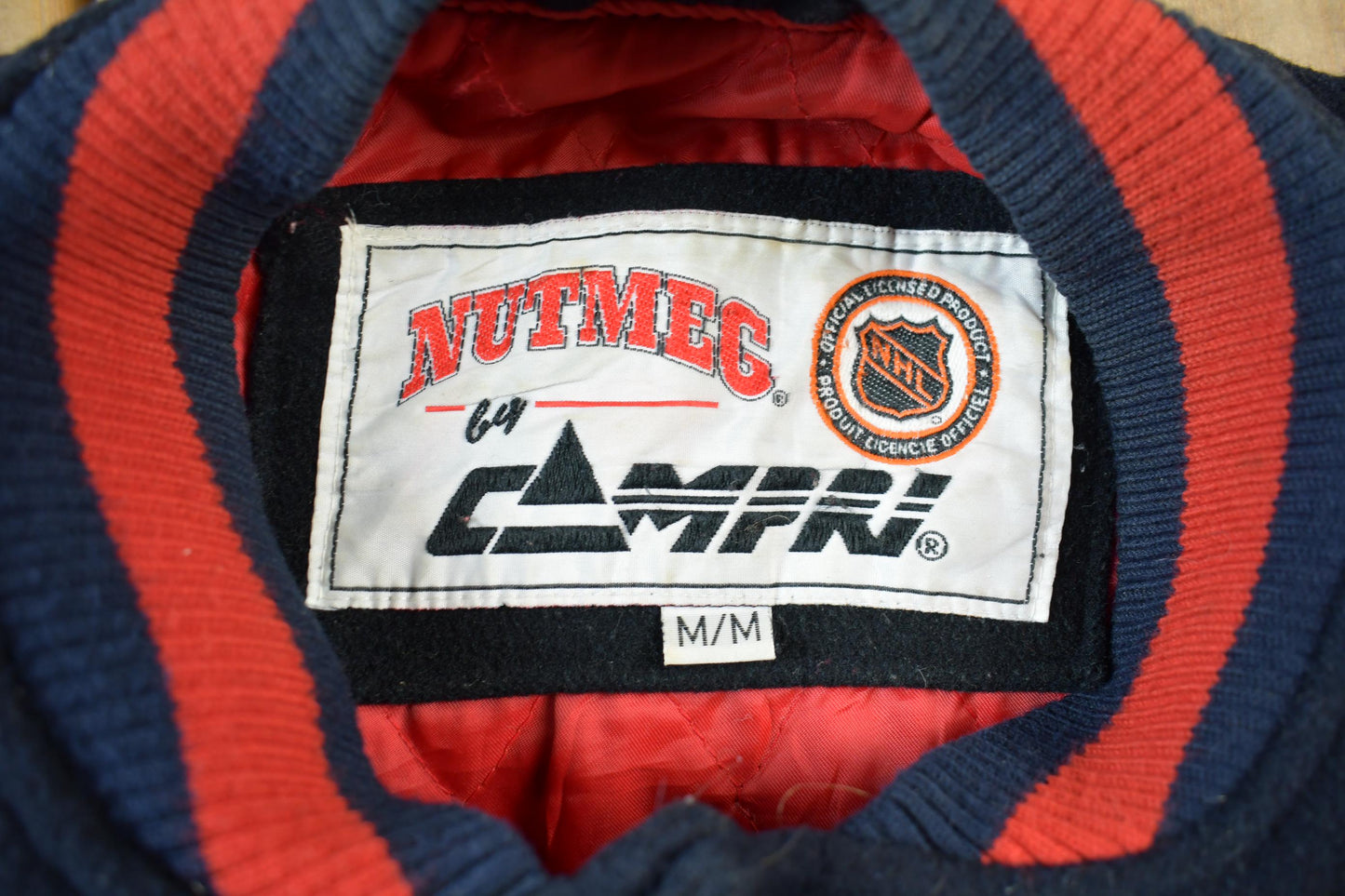 Vintage 1990s NHL Chicago Black Hawks Wool Letterman Jacket Men's Medium from propervintagecanada
