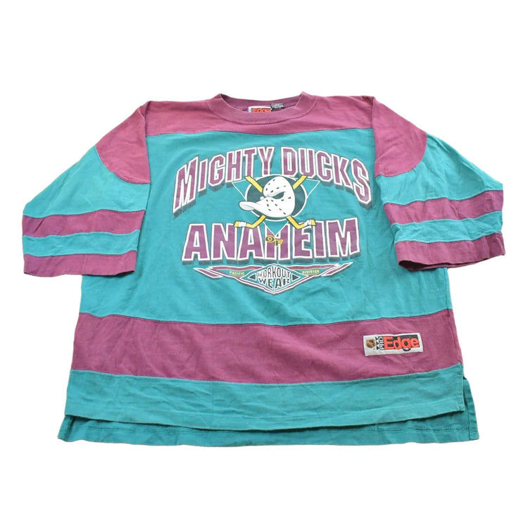 Vintage 1990s NHL Pro Edge Mighty Ducks Three Quarter Sleeve Shirt Mens XL from propervintagecanada