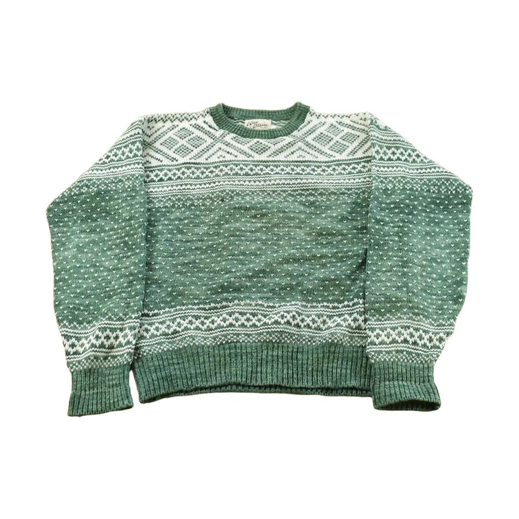 Vintage 1990s Nick Danger Nordic Knit Snowflake Sweater Men's M from propervintagecanada