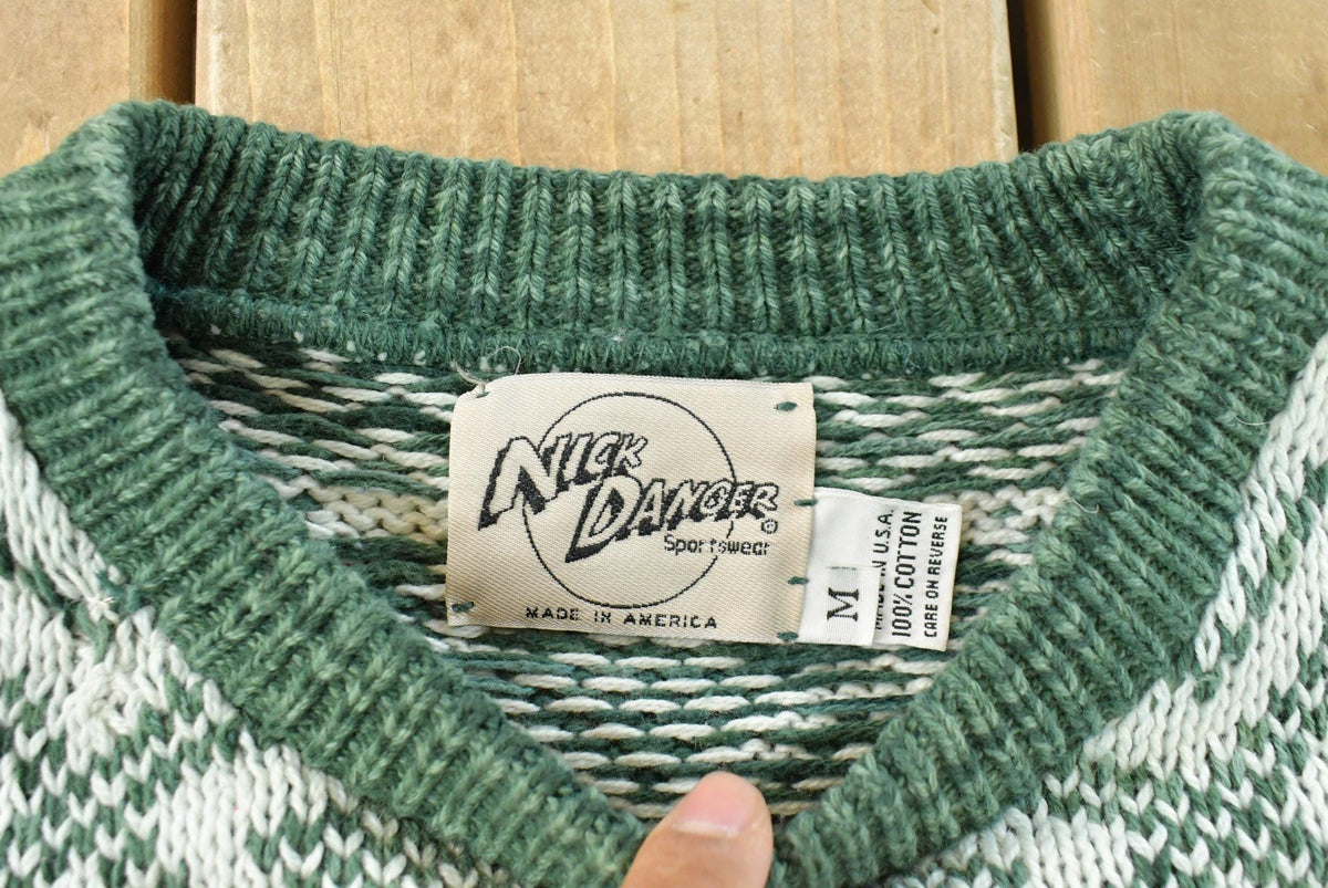 Vintage 1990s Nick Danger Nordic Knit Snowflake Sweater Men's M from propervintagecanada