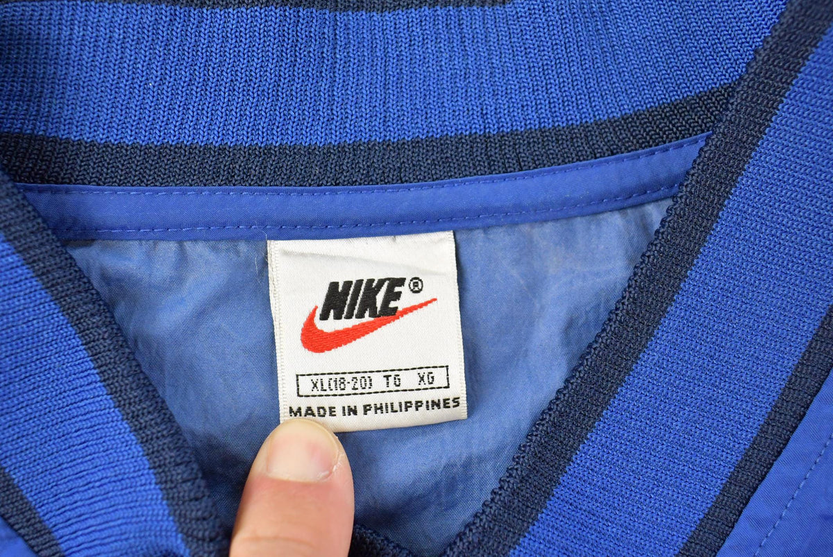 Vintage 1990s Nike Big Swoosh Pullover Windbreaker Jacket Men's L / 90s Streetwear / Mid Check / Layering Essential from propervintagecanada
