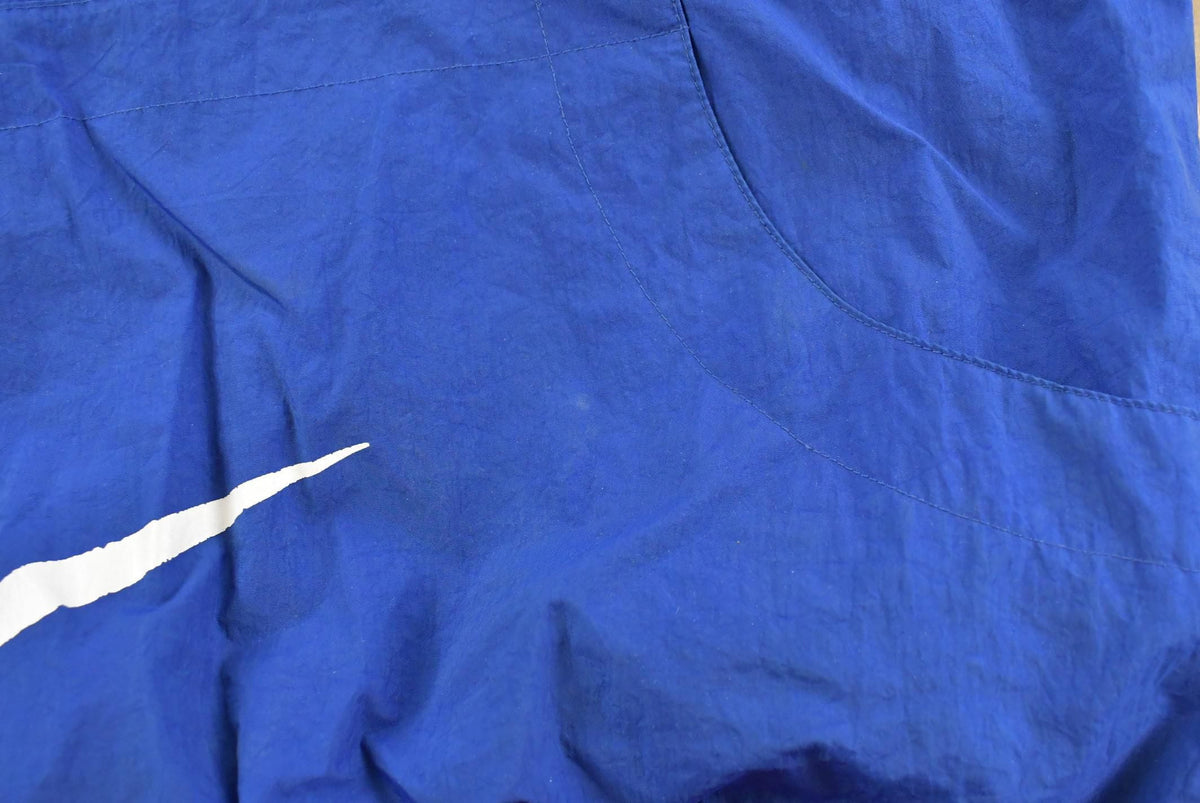 Vintage 1990s Nike Big Swoosh Pullover Windbreaker Jacket Men's L / 90s Streetwear / Mid Check / Layering Essential from propervintagecanada