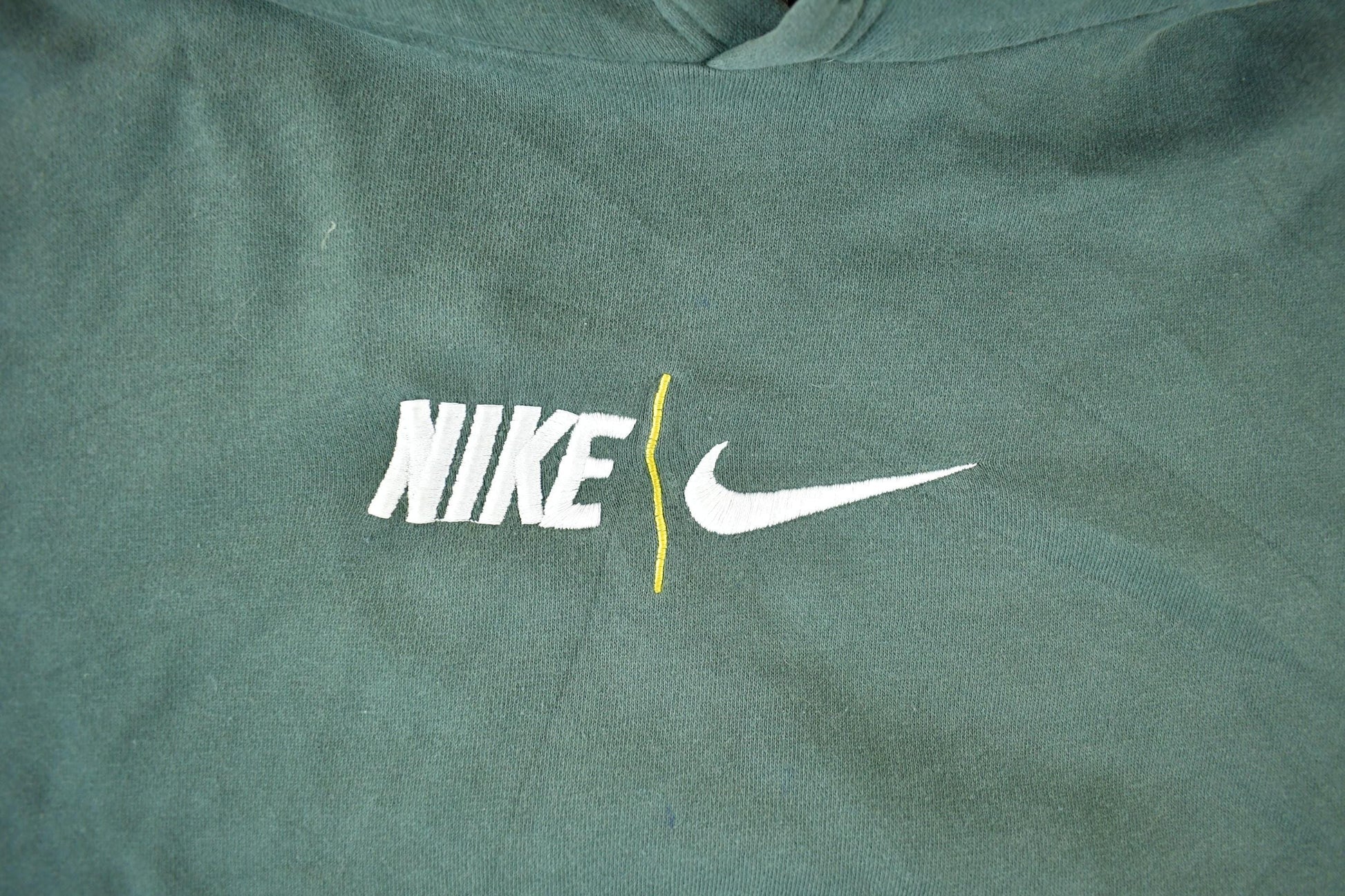 Vintage 1990s Nike Embroidered Mini Middle Swoosh Hoodie Mens' 2XL Men's 2XL from propervintagecanada