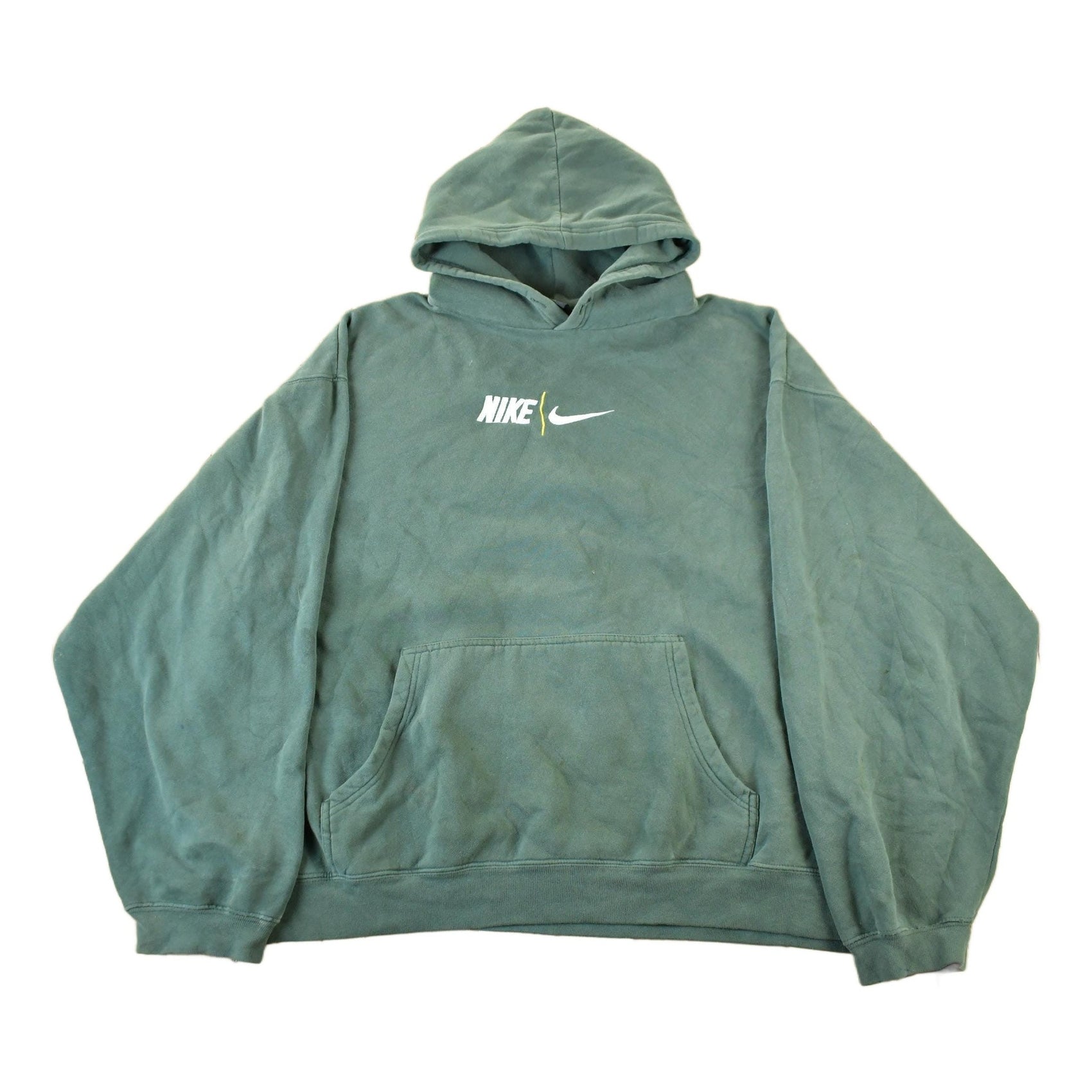 Vintage 1990s Nike Embroidered Mini Middle Swoosh Hoodie Mens' 2XL Men's 2XL from propervintagecanada