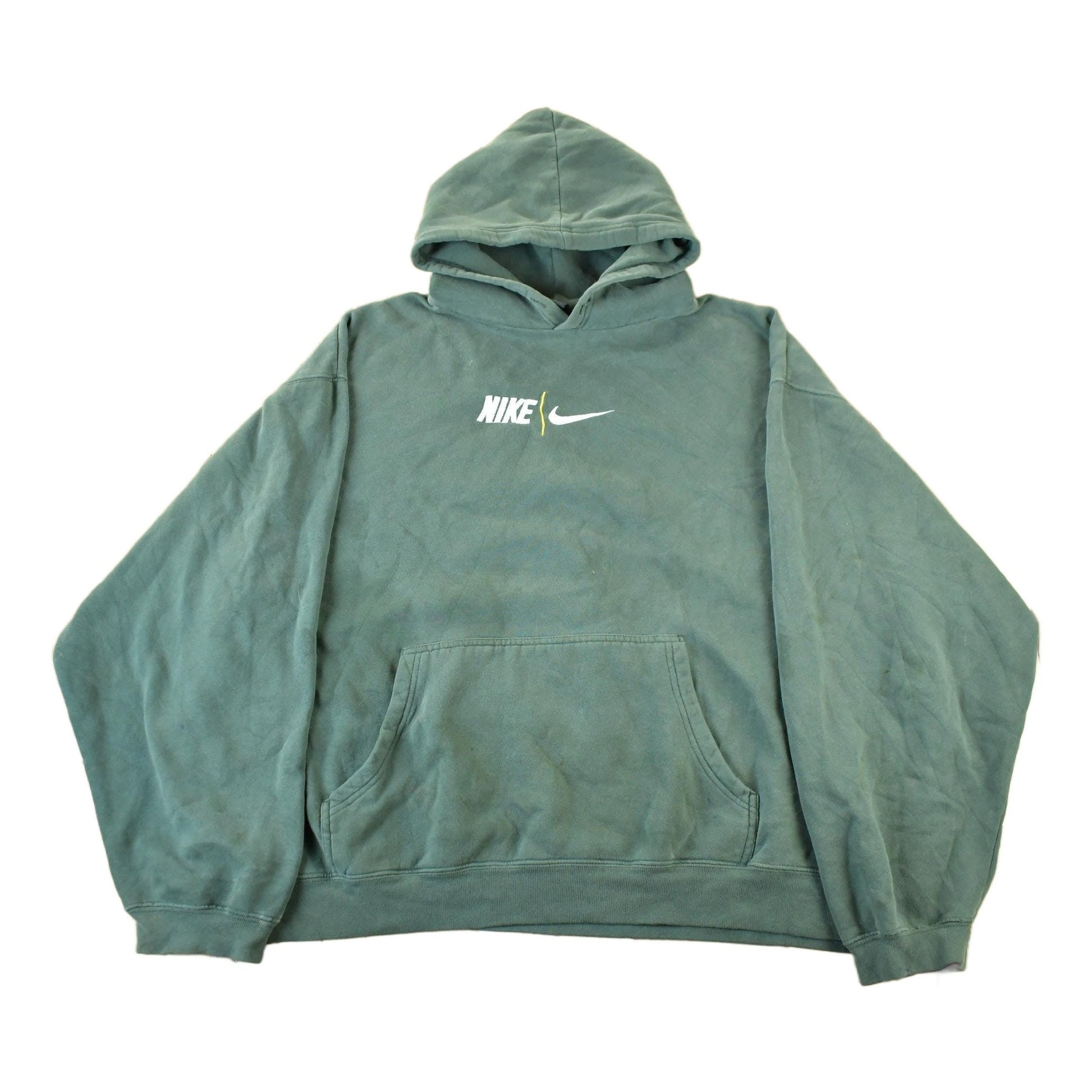 Vintage 1990s Nike Embroidered Mini Middle Swoosh Hoodie Mens' 2XL Men's 2XL from propervintagecanada
