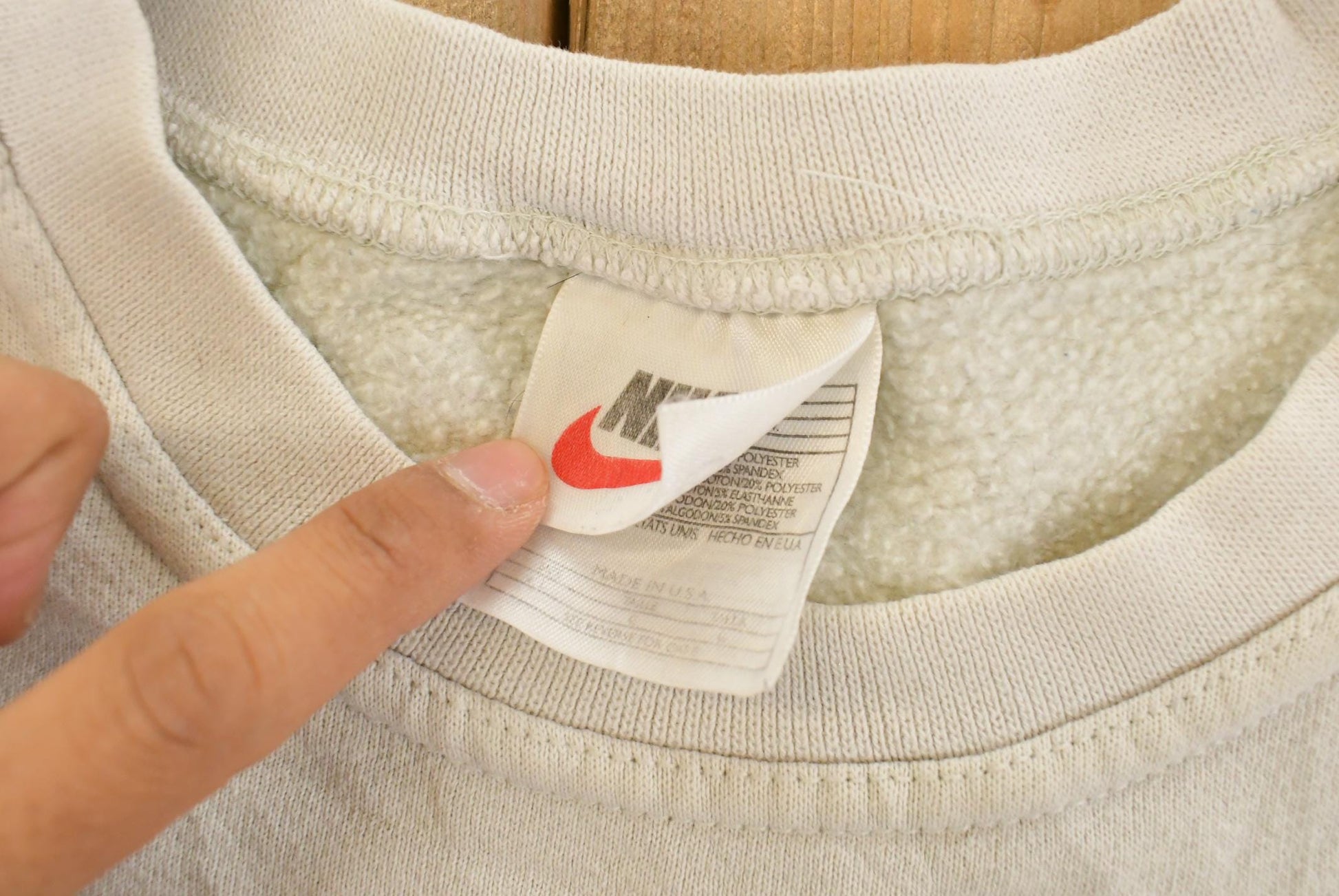 Vintage 1990s Nike Embroidered Mini Swoosh Crewneck Sweatshirt Men's Large from propervintagecanada