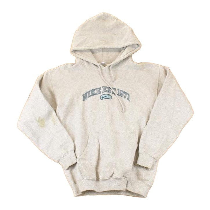 Vintage 1990s Nike Embroidered Mini Swoosh Hoodie Sweatshirt Men's L from propervintagecanada