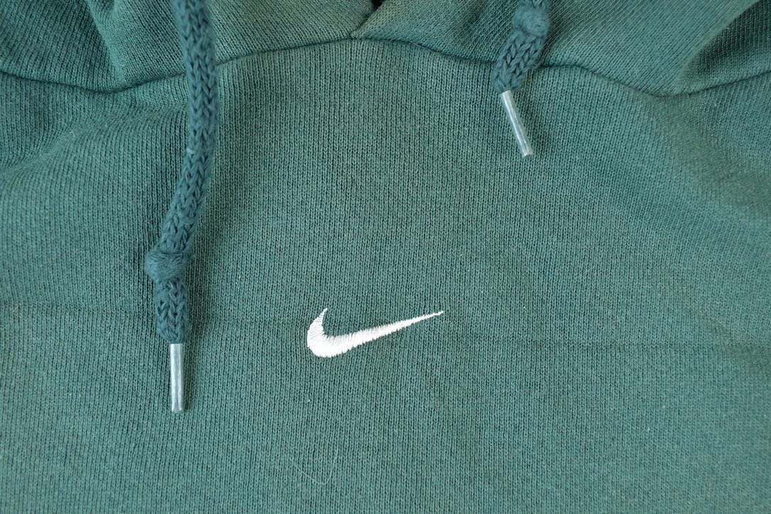Vintage 1990s Nike Embroidered Mini Swoosh Hoodie Sweatshirt Men's XL from propervintagecanada