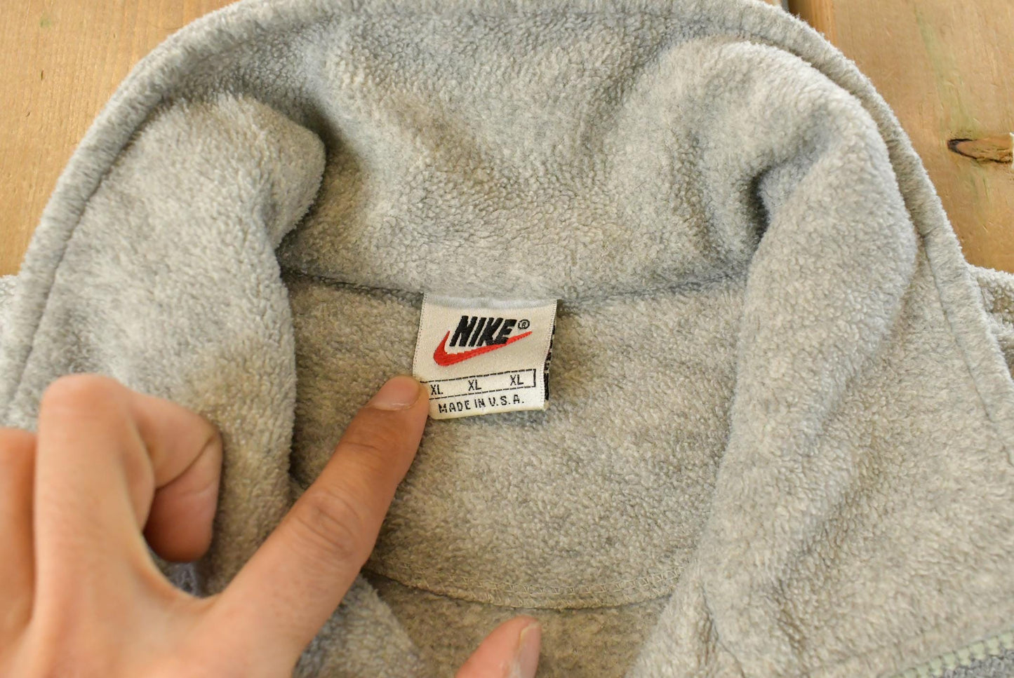 Vintage 1990s Nike Fleece Quarter Zip Sweater Men's XL from propervintagecanada