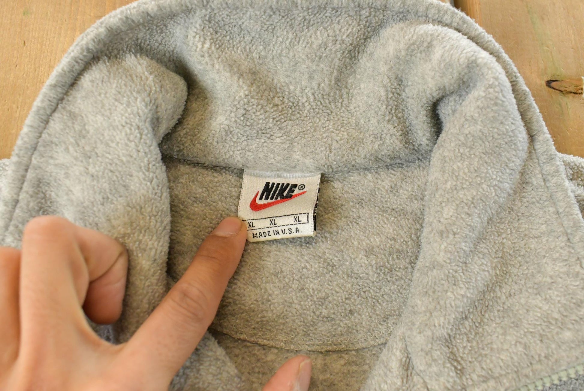 Vintage 1990s Nike Fleece Quarter Zip Sweater Men's XL from propervintagecanada