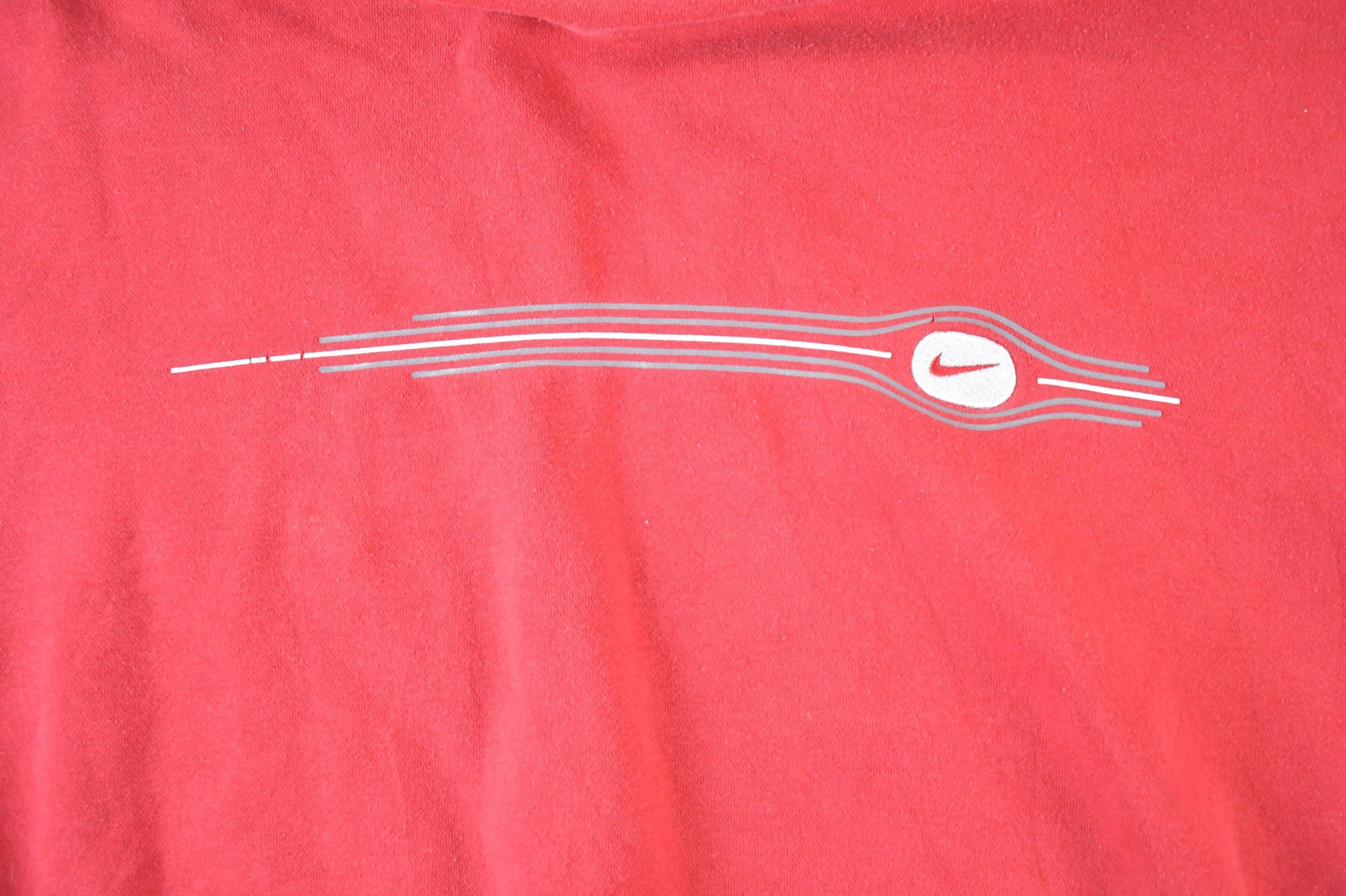 Vintage 1990s Nike Graphic Print Mini Swoosh Hoodie Sweatshirt Men's XL from propervintagecanada