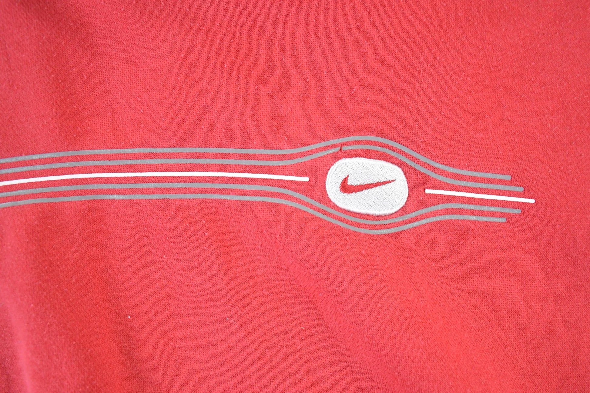 Vintage 1990s Nike Graphic Print Mini Swoosh Hoodie Sweatshirt Men's XL from propervintagecanada