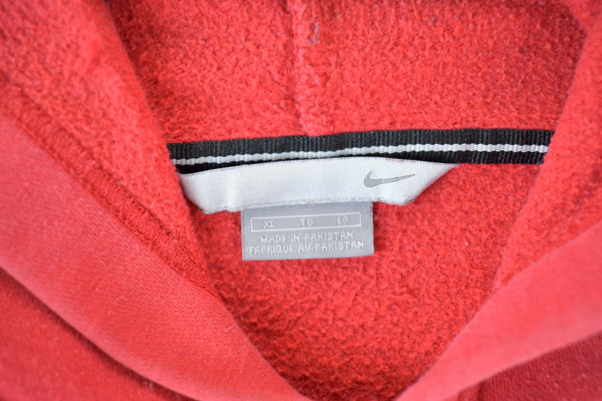 Vintage 1990s Nike Graphic Print Mini Swoosh Hoodie Sweatshirt Men's XL from propervintagecanada
