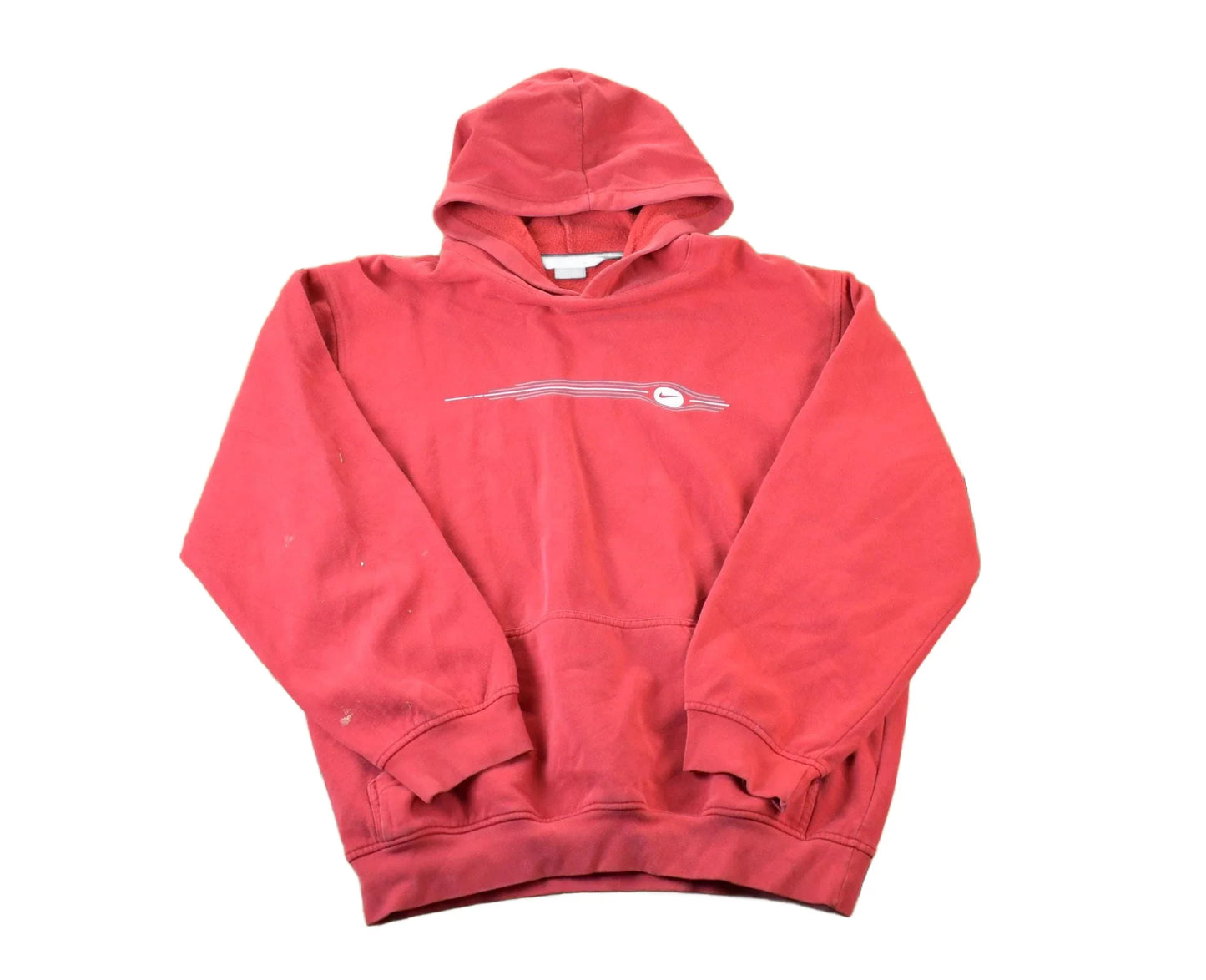 Vintage 1990s Nike Graphic Print Mini Swoosh Hoodie Sweatshirt Men's XL from propervintagecanada